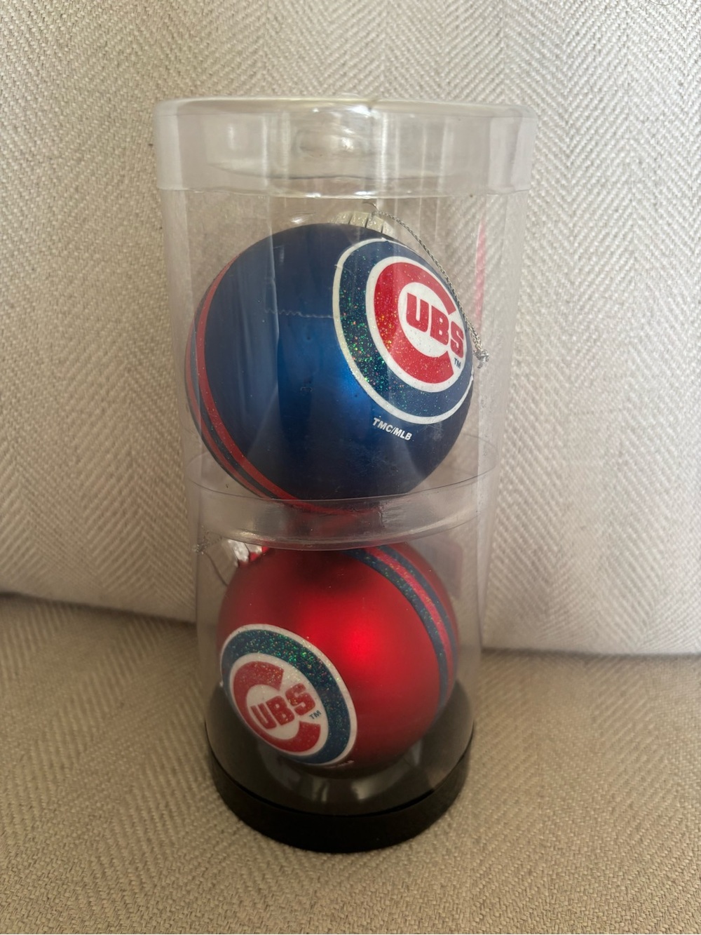 Chicago Cubs Ornament Set - Blue & Red Baseball Ornaments